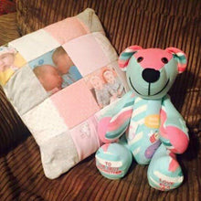 Memory Patchwork Cushion - Memory Bears By Vicky